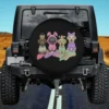 Easter bunny ears outfit Labrador Retriever dog spare tire cover with pastel festive design, no camera hole