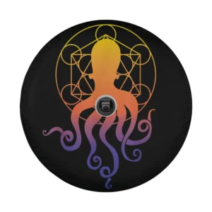 EDM electronic dance music rave kraken octopus design on spare tire cover