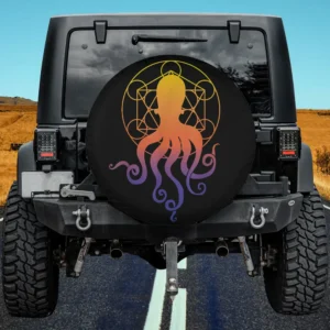 EDM electronic dance music rave kraken octopus spare tire cover without camera hole