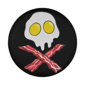 eggs bacon skull cross bones halloween spare tire cover design only