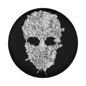 fairycore mushroom fairy skull grunge gothic design with fairies and mushrooms