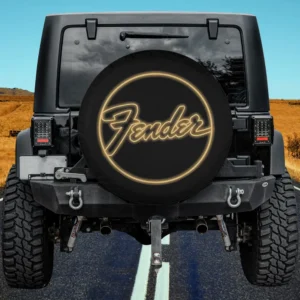 fender neon logo circle retro rv spare tire cover with vintage neon style