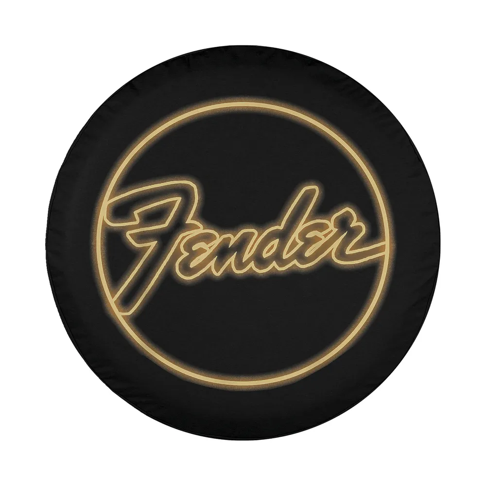 fender neon logo retro tire cover design for rv or jeep