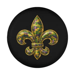 fleur de lis mardi gras camo louisiana spare tire cover design only
