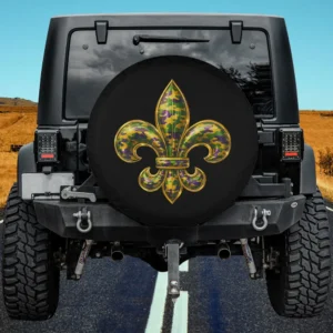 fleur de lis mardi gras camo louisiana spare tire cover no camera hole