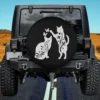 floral doodle cats butterflies spare tire cover no camera hole for Jeep SUV RV