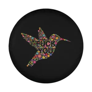 floral hummingbird hidden message anti Trump spare tire cover design only