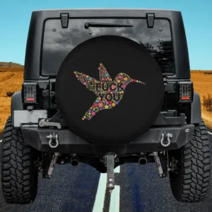 floral hummingbird hidden message anti Trump spare tire cover no camera hole