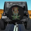 Flower crown skeleton smoking weed hippie festival spare tire cover no camera hole