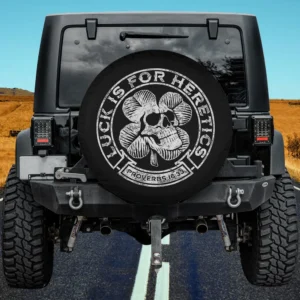 Four Leaf Clover Skull Proverbs 1633 Spare Tire Cover No Camera Hole