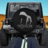 Hooded Silhouette Compass Traveler Freemason Spare Tire Cover No Camera Hole
