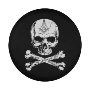 Freemason skull crossbones brothers light spare tire cover design only