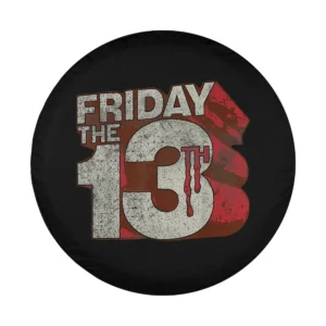 Friday the 13th 3D blood logo distressed horror spare tire cover design only