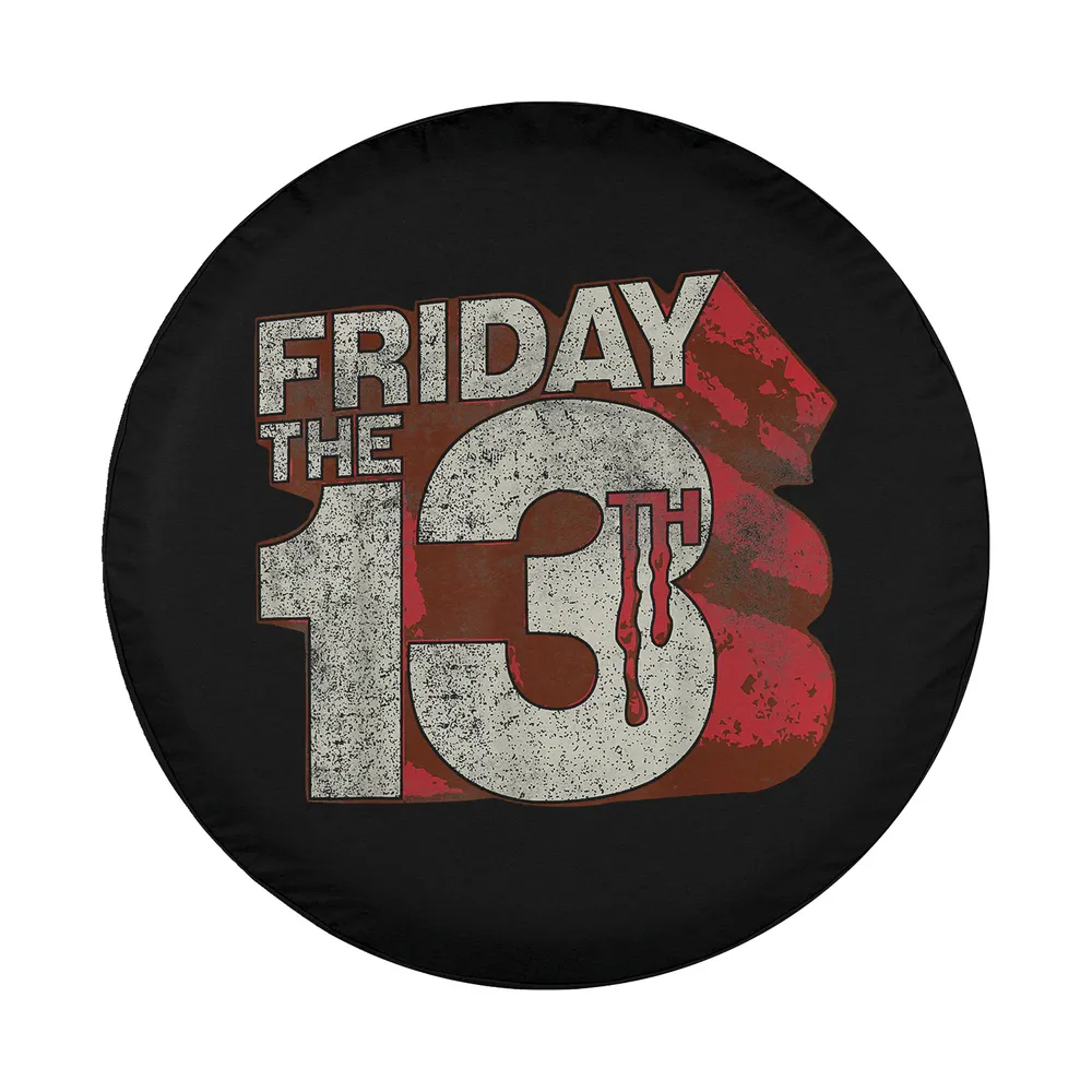 Friday the 13th 3D blood logo distressed horror spare tire cover design only