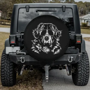 funny aviator sunglasses proud newfoundland dog spare tire cover with camera hole