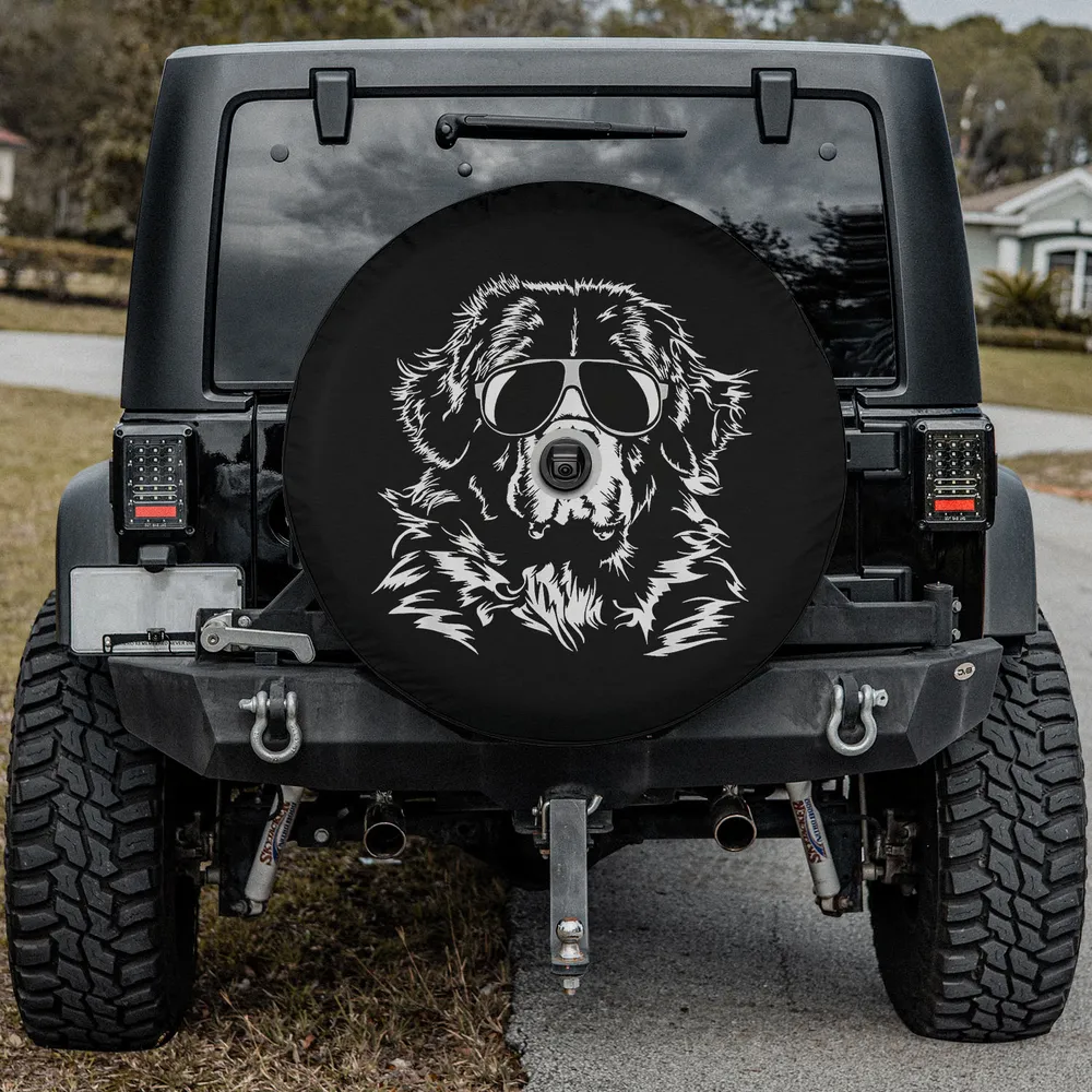 funny aviator sunglasses proud newfoundland dog spare tire cover with camera hole