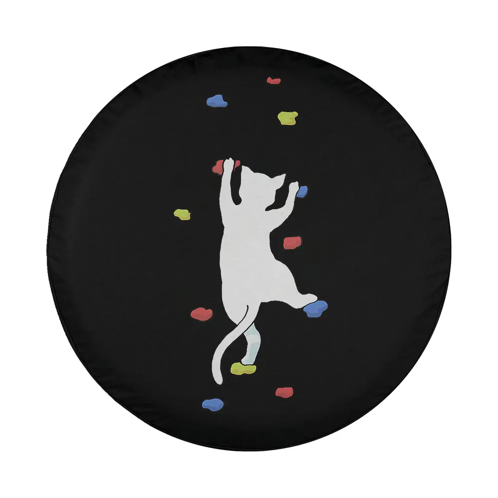 funny bouldering cat colorful climbing holds tire cover design only