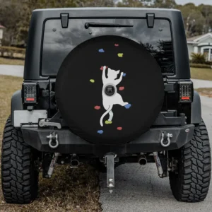funny bouldering cat colorful climbing holds spare tire cover with camera hole