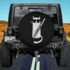 funny cat sunglasses flute cartoon spare tire cover on Jeep