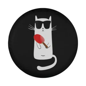 funny cat sunglasses ping pong cartoon design for spare tire cover