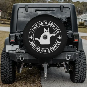 funny cat tea cup maybe 3 people spare tire cover with camera hole