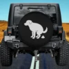 funny dog silhouette poop graphic dog spare tire cover on Jeep