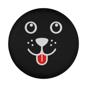 funny dog tongue out happy face design for custom spare tire cover