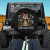 funny frazzled cat everything is fine spare tire cover no camera hole for Jeep SUV RV