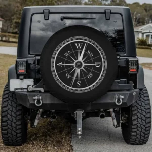 funny gamer wasd compass pc joke spare tire cover with backup camera hole for SUV