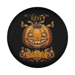 funny grinning pumpkin candy swirl halloween spare tire cover design only