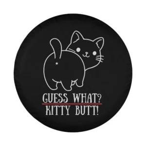 funny kitten butt line art cat design for spare tire cover