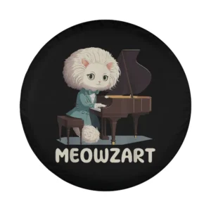 funny meowzart cat grand piano design for custom spare tire cover
