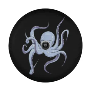 funny sea cartoon octopus with animated eyes design closeup