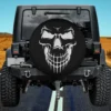 funny skeleton scary face skull halloween spare tire cover no camera hole for Jeep SUV RV