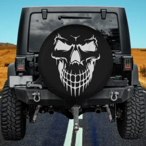 funny skeleton scary face skull halloween spare tire cover no camera hole for Jeep SUV RV
