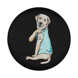 funny tattooed labrador i love mom spare tire cover design only