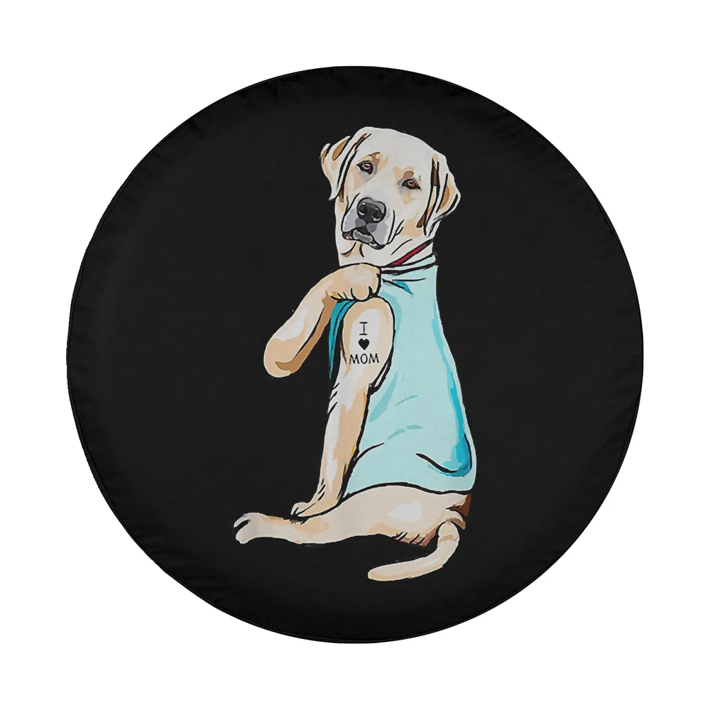 funny tattooed labrador i love mom spare tire cover design only