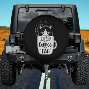 funny tuxedo kitty coffee mug cat lover spare tire cover no camera hole for Jeep