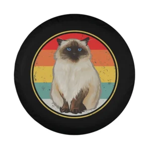 funny vintage sunset himalayan cat rainbow tire cover design only