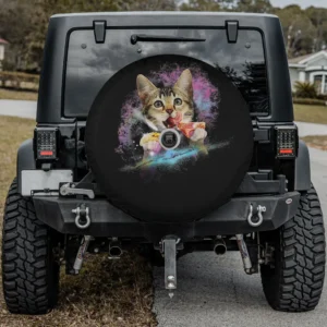 Galaxy cat taco pizza space spare tire cover with backup camera hole option