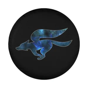 Galaxy fox silhouette star field graphic design for spare tire cover