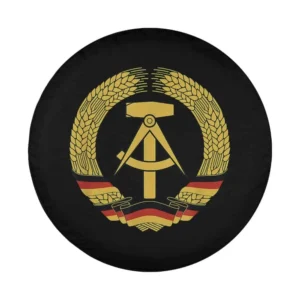 GDR coat of arms gold wheat wreath and hammer emblem design