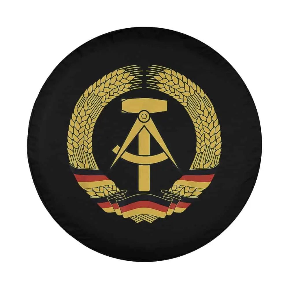 GDR coat of arms gold wheat wreath and hammer emblem design