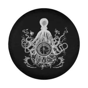 giant octopus compass vintage nautical spare tire cover design only