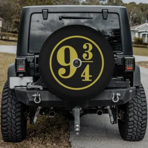 Gold 9 3 4 circle Harry Potter spare tire cover for Honda CRV with camera hole