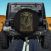 gold freemasonry chart square compass spare tire cover on Honda CRV with no camera hole