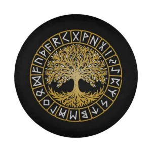 Golden tree of life Celtic runes design for Honda CRV spare tire cover