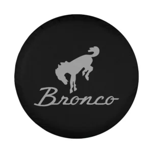 Gray Bronco script logo minimalist design for Ford Bronco tire cover