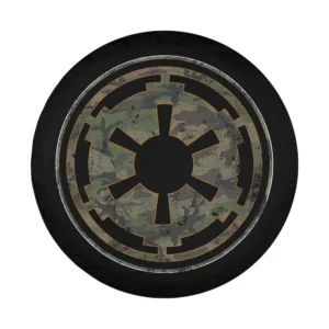 Green camo distressed empire logo design for spare tire cover