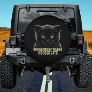 green eyed black cat introverted discuss cats spare tire cover with no camera hole
